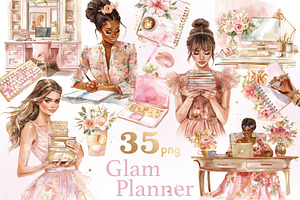 Glam Planner Clipart