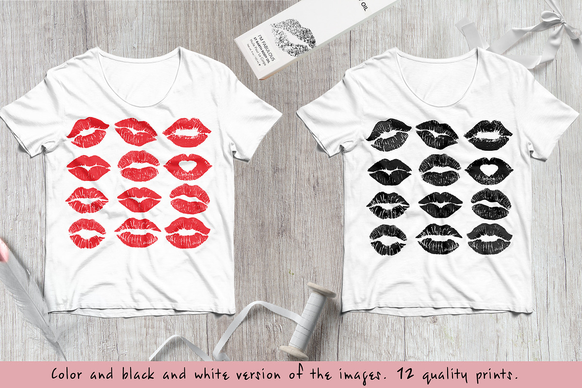 Lips lipstick kisses set, a Pattern Graphic by Live line (Photo 2 of 6)