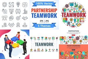 Partnership and Business Teamwork, a Person Illustration by TAlex