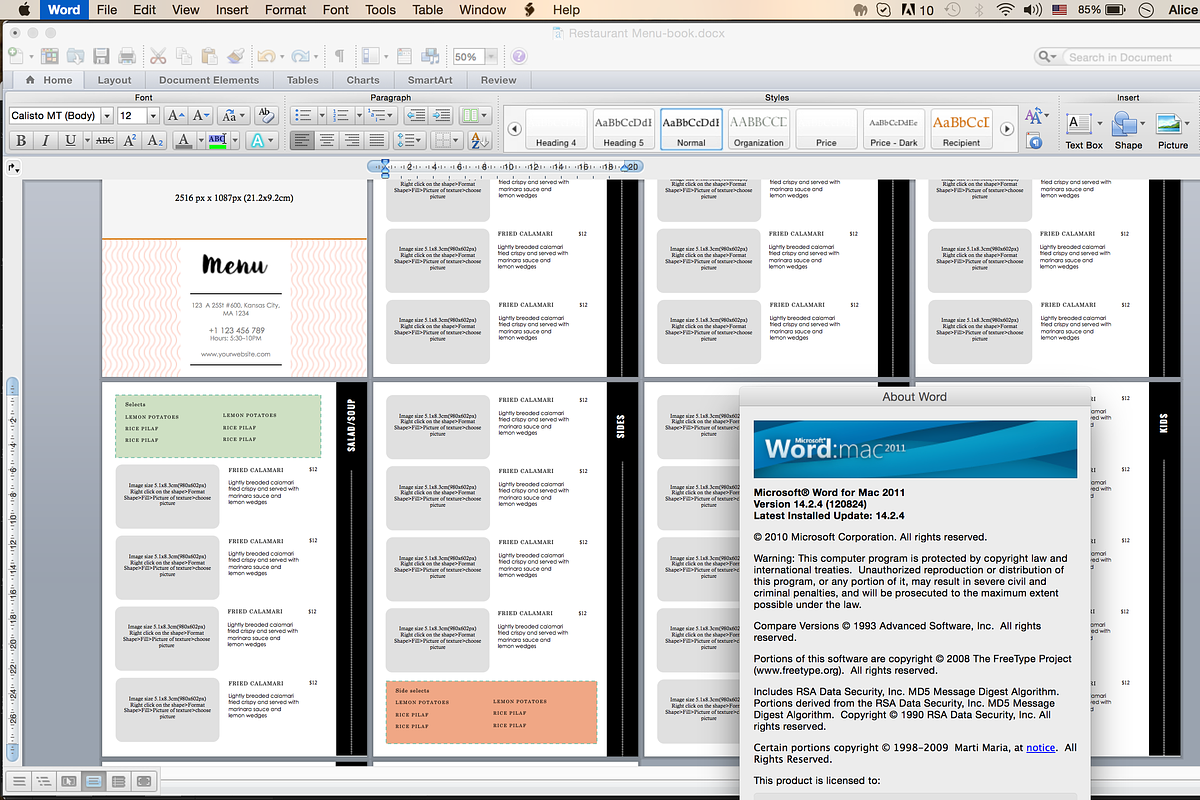 Restaurant Menu Template, a Brochure Template by AIW SOLUTIONS (Photo 3 of 6)