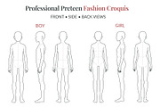 Preteen Fashion Croquis Bundle, a Person Illustration by Shorena Fashion Draws (Thumbnail 2 of 13)