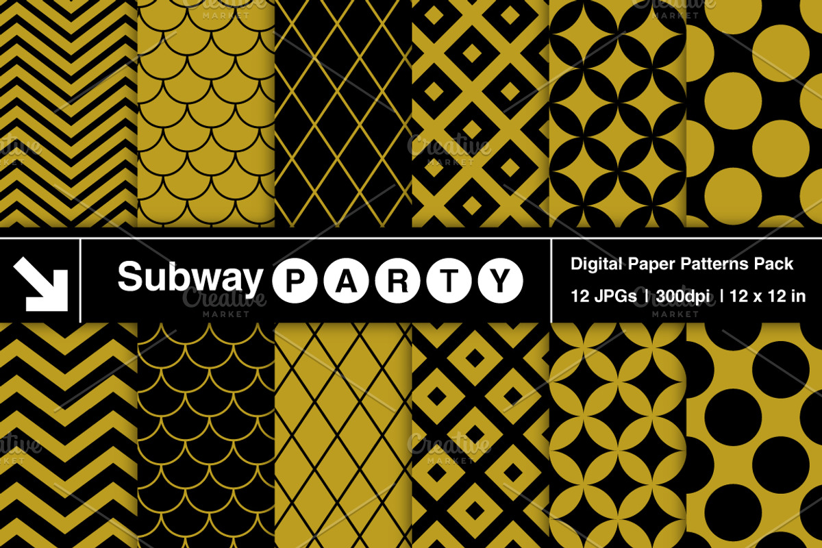 Gold & Black Retro Geometric Papers