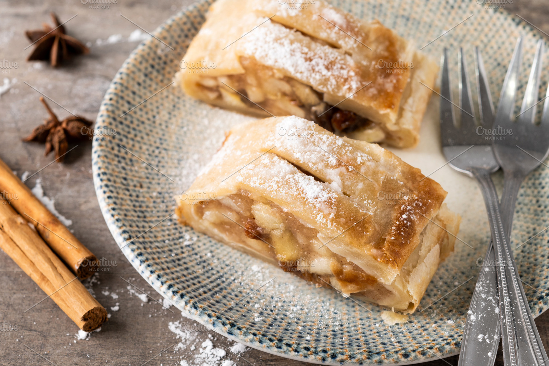 Homemade apple strudel slices, a Food & Drink Photo by etorres69