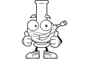 Outlined Marijuana Bong, an Illustration by HitToon