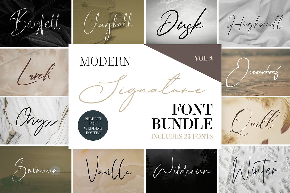 Modern Signature Font Bundle Vol 2, a Handwritten Font by Keke Studio