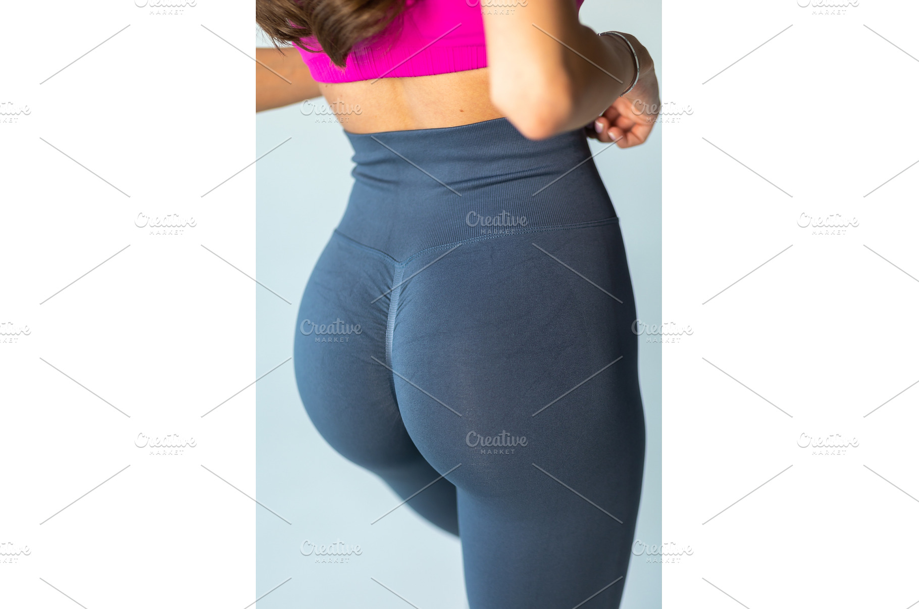 Fitness woman in bright pink top and, a Sports & Recreation Photo by wip3out