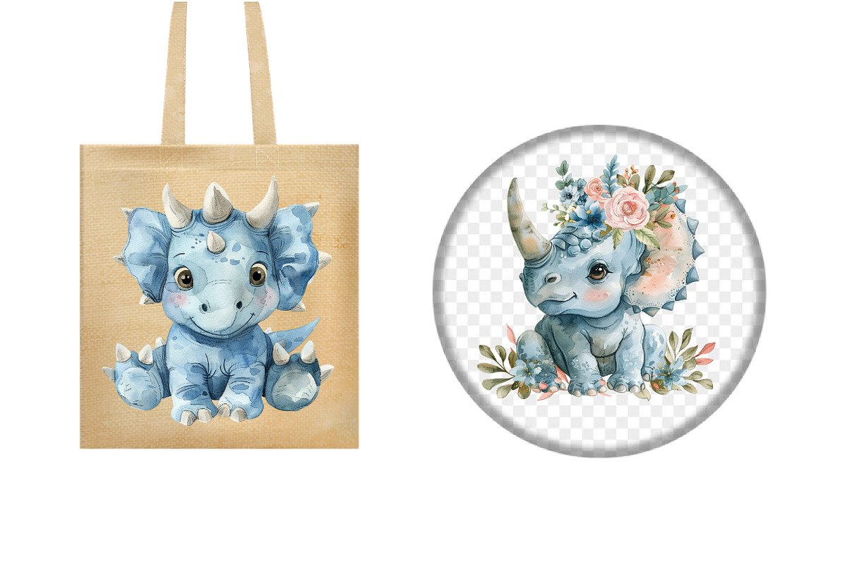 Watercolor Dinosaurs Clipart, an Illustration by Design Market (Photo 5 of 5)