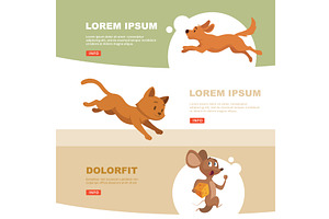 Cat and dog. playing pets on vector, an Animal Illustration by Onyx