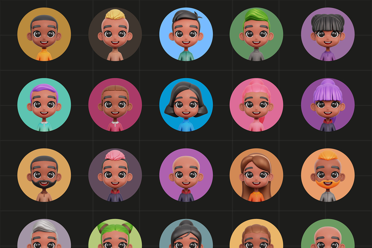 Stylized 3D Avatar Set, a Characters & Person 3D Model by Kentung 3D (Photo 6 of 6)