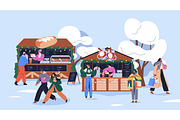 People at Christmas market, fair set, a Seasonal Illustration by Good Studio (Thumbnail 6 of 8)