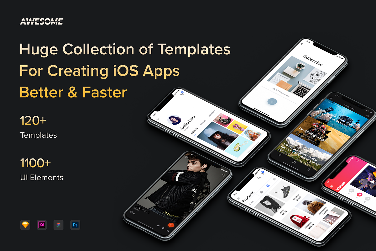 Awesome iOS UI Kit, an UI Kit Template by uibundle.com (Photo 1 of 22)
