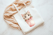 Strawberry Cat Sublimation Clipart, an Illustration by Watercolor design (Thumbnail 6 of 12)