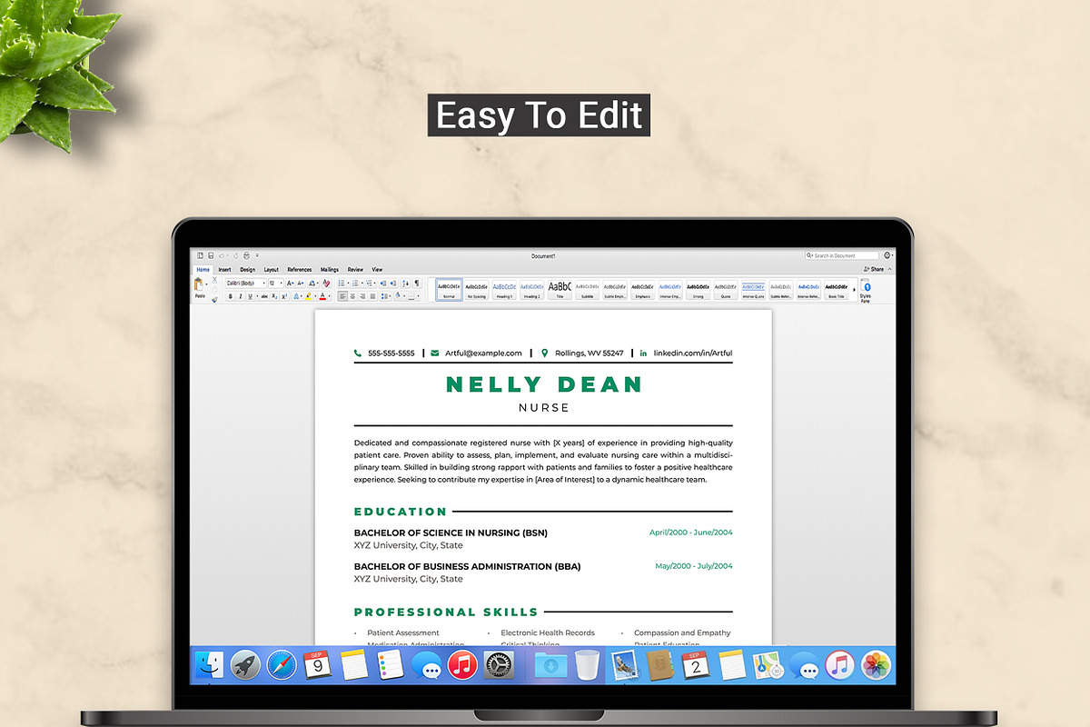 Nurse Resume Template, a Resume Template by ResumeInventor (Photo 5 of 9)