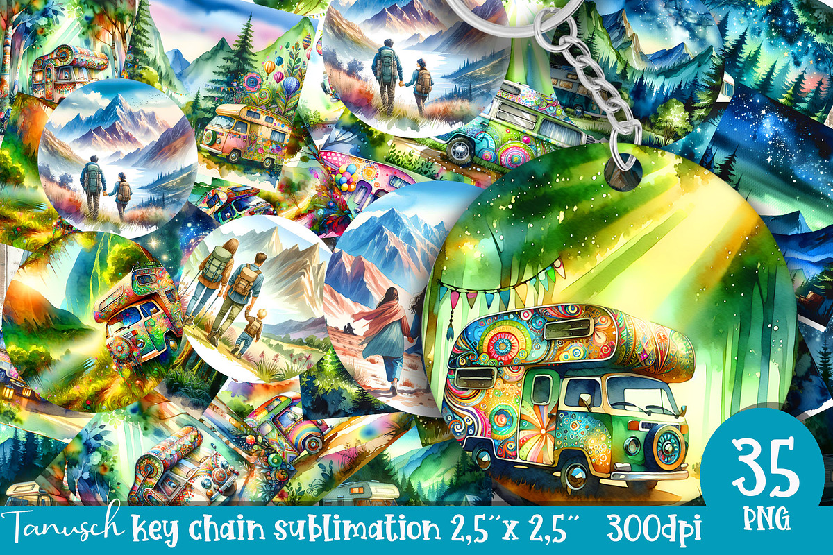 watercolor camping bundle, a Templates & Theme by TanuschArts (Photo 10 of 10)