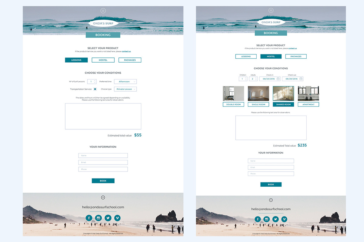 Onda - Surf School PSD Template, a Websites & App Template by Creative Joana (Photo 6 of 10)