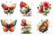 Whimsical Spring Butterfly Clipart, an Illustration by Craft Nest (Thumbnail 5 of 11)