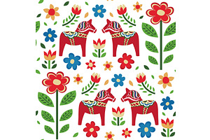 Swedish Dala Horse Pattern Creative