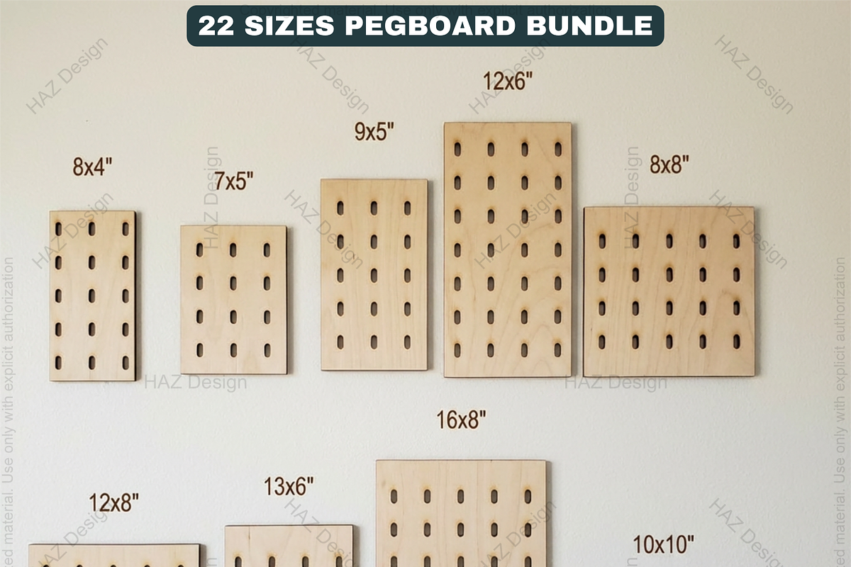 22 Size Pegboard Bundle Laser Cut, a Graphic by AtacanDigital (Photo 3 of 8)