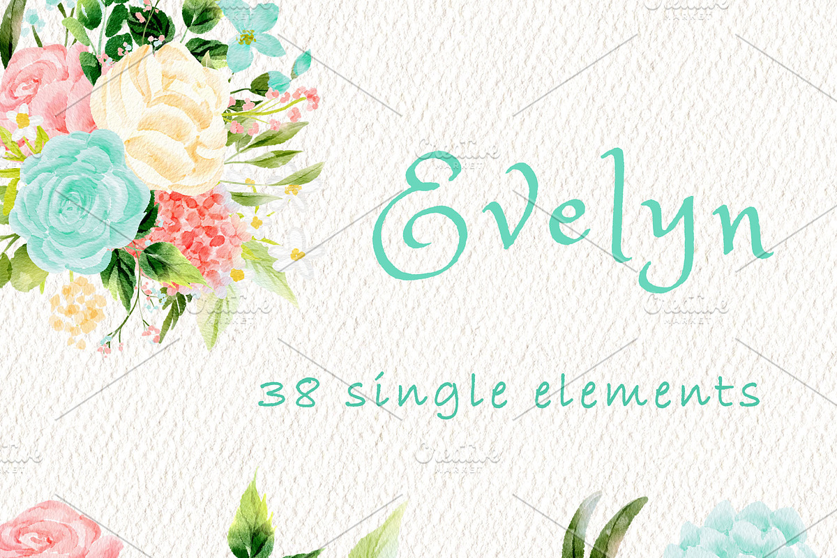 Pink mint floral clipart, an Illustration by heyiamalice (Photo 7 of 13)