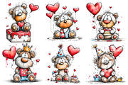 Valentins Day Birthday Party Teddy, an Illustration by Pixels.Craft (Thumbnail 3 of 5)