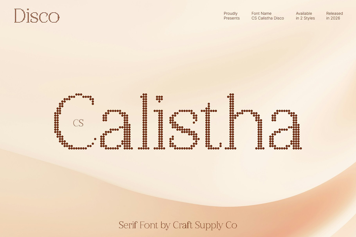 CS Calistha Disco, a Serif Font by Craft Supply Co. (Photo 1 of 8)