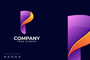 Letter P Gradient Color Logo