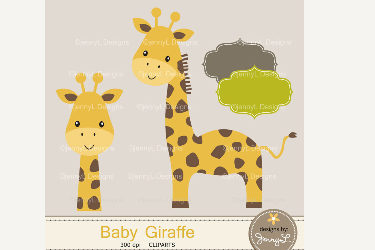 Baby Giraffe Digital Paper & Clipart, a Pattern Graphic by JennyL Designs (Photo 2 of 5)