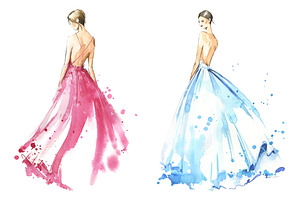 Floating watercolor dresses fashion