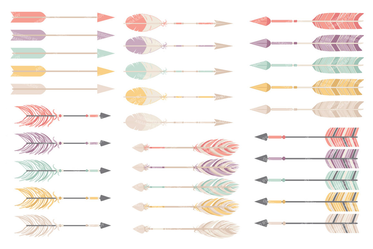 Vintage Girls Tribal Arrow Clipart, an Illustration by Amanda Ilkov (Photo 4 of 4)