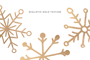 70% SALE - Gold Aesthetic Snowflakes