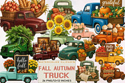 Fall Autumn Truck Sublimation Clipar, an Illustration by SVGArt (Thumbnail 1 of 8)