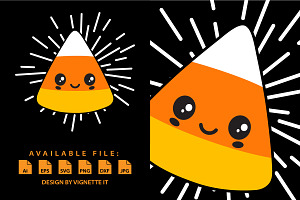 Cute Kawaii Halloween Candy Corn SVG