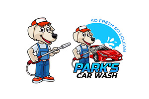 Dog Car Wash Logo Icon