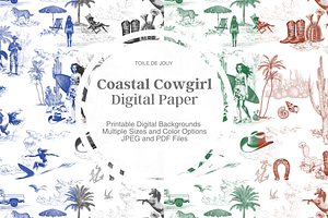 Coastal Cowgirl - Digital Paper Set