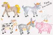 Farm Animals Watercolor kids, an Animal Illustration by Tanya Kart (Thumbnail 3 of 5)