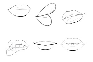 Lips Mouths Set 2 Procreate Brush