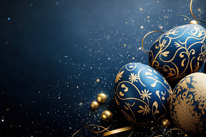 Blue Easter eggs on dark bg, a Photo by Beautiful things