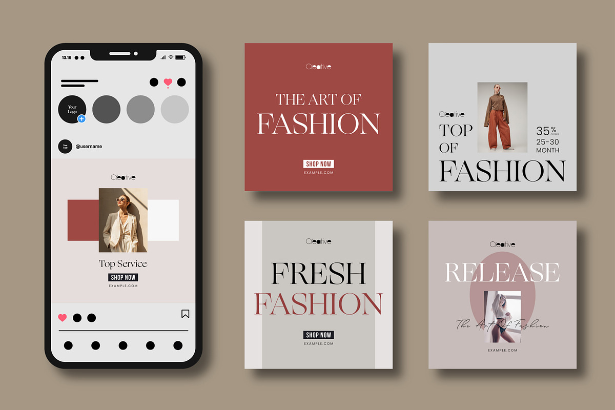 Minimal Fashion Social Media Post, a Social Media Template by MightyDesign (Photo 2 of 8)