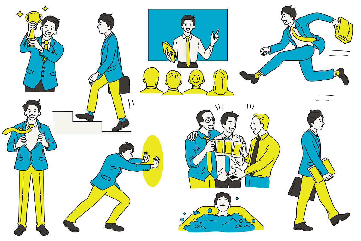 Businessman Vector at work, a Graphic by Smiley Creative (Photo 4 of 4)
