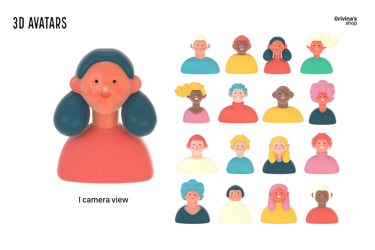 3D Avatars, a Templates & Theme by Grivina's shop (Photo 3 of 13)