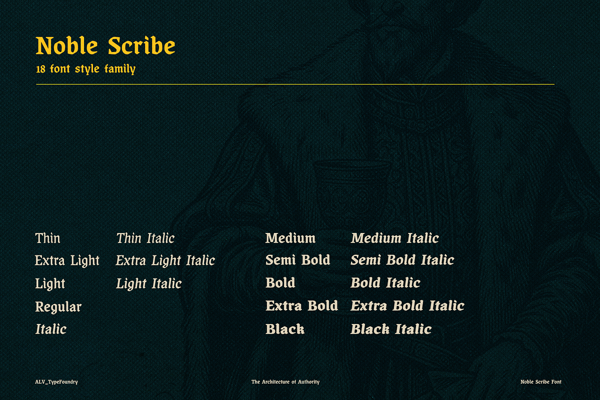 Noble Scribe – Editorial BlackLetter, a Blackletter Font by ALV_TypeFoundry (Photo 5 of 18)