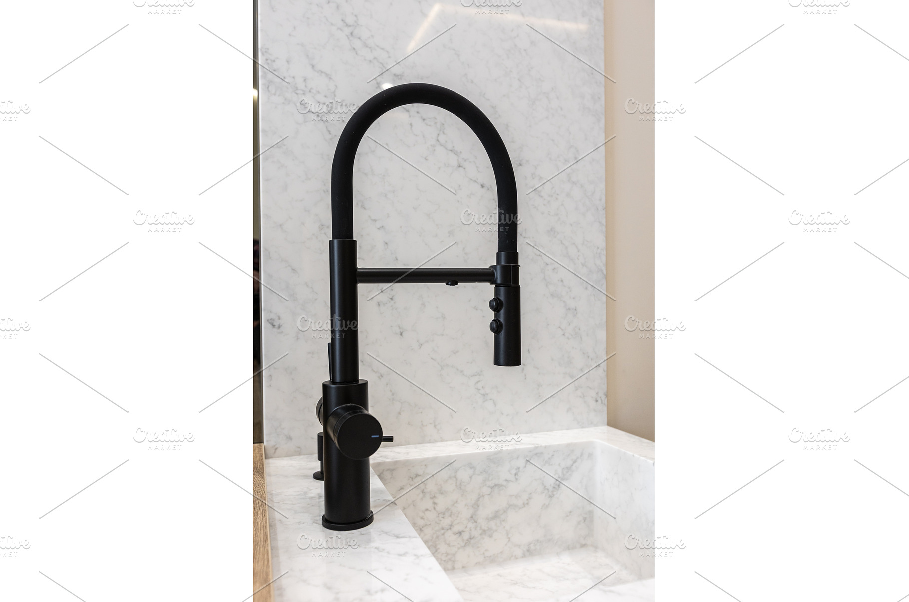Matte black kitchen faucet over, a Background Photo by wip3out