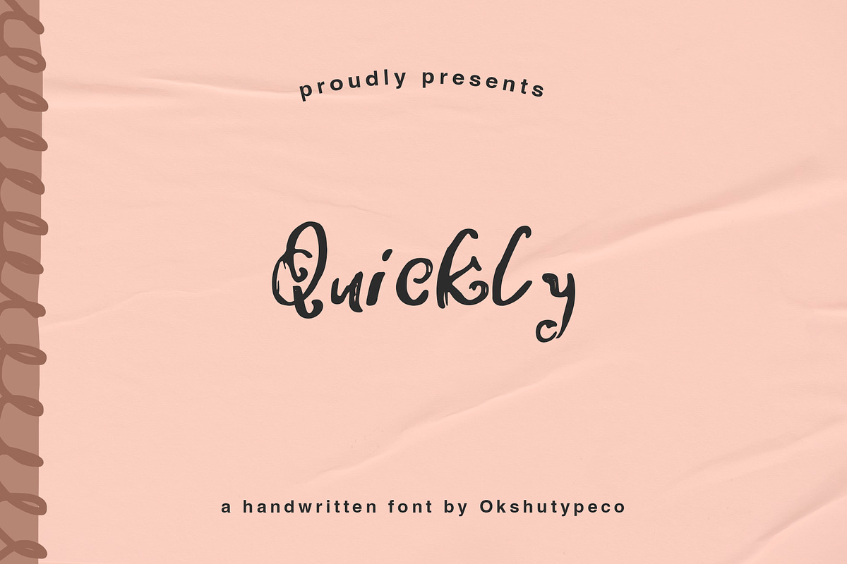 Quickly Handwritten font, a Handwritten Font by Alexander Tiunov (Photo 1 of 5)