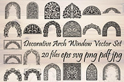 Decorative Arch Window Vector Set, a Decorative Illustration by Designer_Momina (Thumbnail 1 of 21)