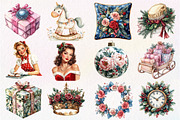 Grandmillennial Christmas Clipart, an Illustration by Dream Creation (Thumbnail 3 of 4)