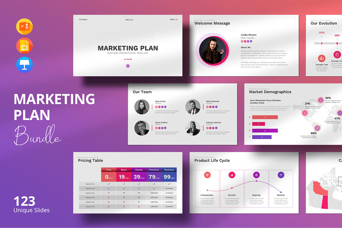 Marketing Plan Presentation Bundle, a Presentation Template by Design Vault (Photo 1 of 15)