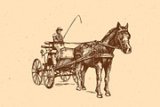 Vector illustration of open carriage, an Animal Illustration by CatMadePattern (Thumbnail 2 of 3)