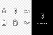 Charging Outline Icon Set, an Outline Icon by Unique Design Team (Thumbnail 3 of 3)