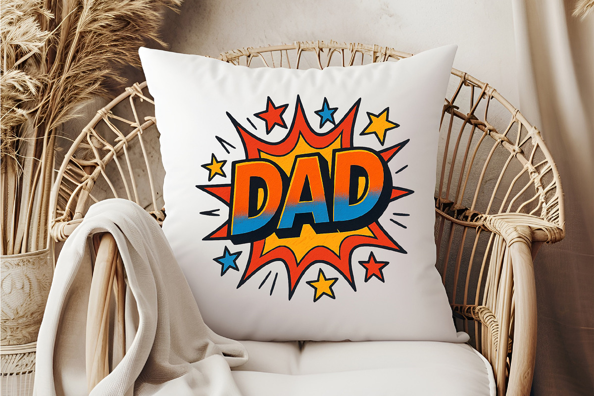 DAD Comic Style Sublimation PNG4, an Illustration by DreamCafeArt (Photo 5 of 7)
