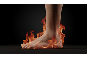 Human foot surrounded by orange, a Health & Medical Photo by Igor Tichonow
